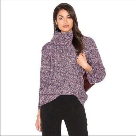 rag & bone Sweaters - Rag & Bone Red Gray Merino Wool Blend Mock Turtleneck Sweater   Women's Size S